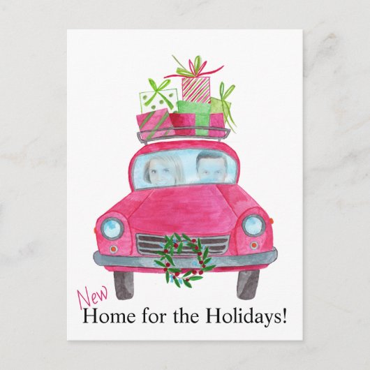 新しいホームのカスタマイズ可能なフォトカード ポストカード (正面)