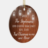 新しいホームのバック初めてのクリスマスの写真 セラミックオーナメント (右)