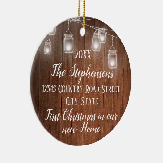 新しいホームのバック初めてのクリスマスの写真 セラミックオーナメント (右)