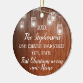 新しいホームのバック初めてのクリスマスの写真 セラミックオーナメント (左)