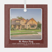 新しいホームのフォト初めてのクリスマス ガラスオーナメント (正面)