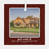 新しいホームのフォト初めてのクリスマス ガラスオーナメント (裏面)
