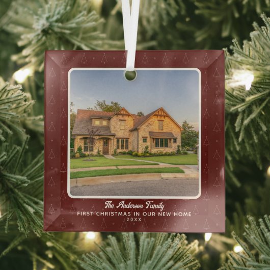 新しいホームのフォト初めてのクリスマス ガラスオーナメント (インサイチュ)