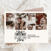 新しいホームのミニマル写真初めてのクリスマス シーズンカード