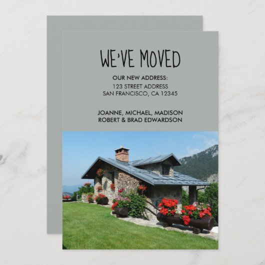 新しいホームの写真のお知らせを移動 案内状 (正面/裏面)