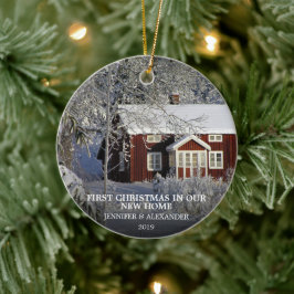 新しいホームの写真の初めてのクリスマス セラミックオーナメント