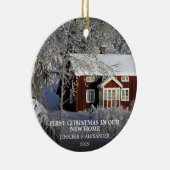 新しいホームの写真の初めてのクリスマス セラミックオーナメント (右)