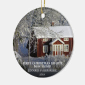 新しいホームの写真の初めてのクリスマス セラミックオーナメント (左)