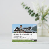 新しいホームの写真を含む引っ越しましたカード 名刺 (スタンド正面)