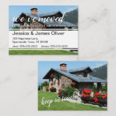 新しいホームの写真を含む引っ越しましたカード 名刺 (正面/裏面)