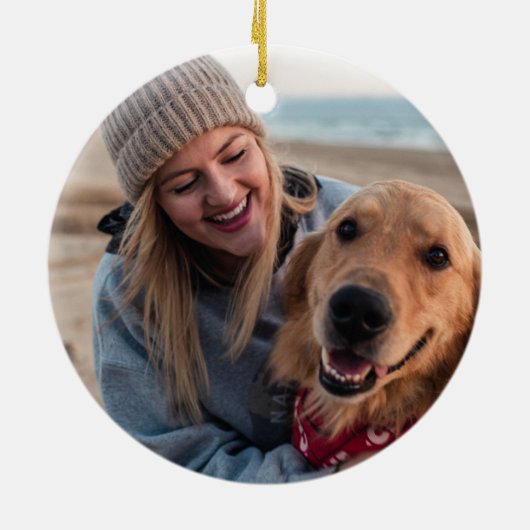 新しいホームの写真カスタムと名前の初めてのクリスマス セラミックオーナメント (裏面)