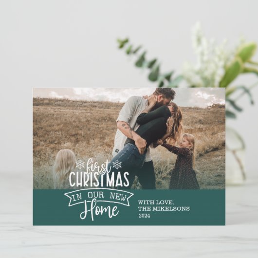 新しいホームの写真初めてのクリスマス シーズンカード (スタンド正面)