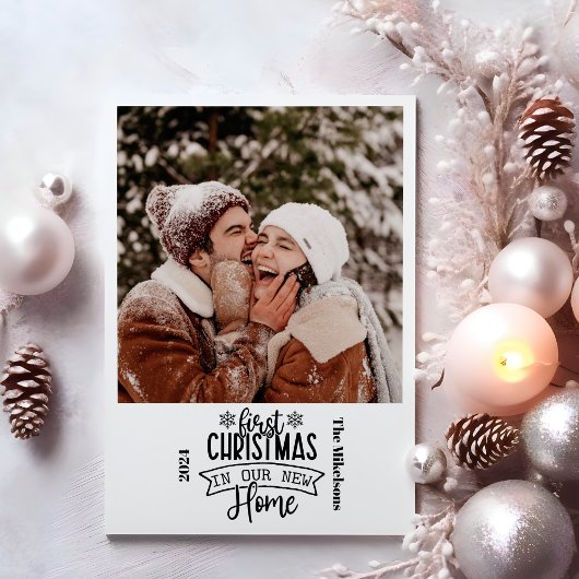 新しいホームの写真初めてのクリスマス シーズンカード