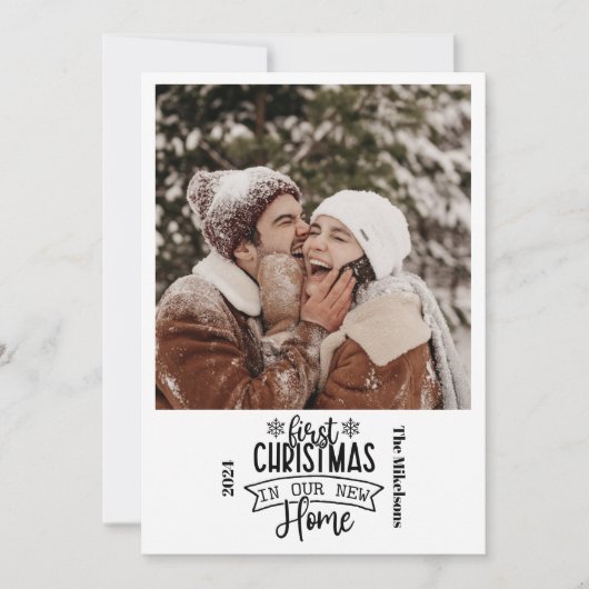 新しいホームの写真初めてのクリスマス シーズンカード (正面)