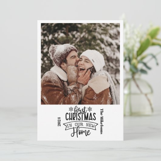 新しいホームの写真初めてのクリスマス シーズンカード (スタンド正面)
