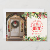 新しいホームの写真初めてのクリスマス シーズンカード (正面)