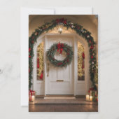 新しいホームの写真初めてのクリスマス 招待状 (裏面)