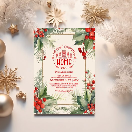 新しいホームの写真初めてのクリスマス 招待状