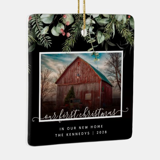新しいホームの初めてのクリスマス2 Photo Greenery セラミックオーナメント (右)