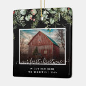 新しいホームの初めてのクリスマス2 Photo Greenery セラミックオーナメント (左)