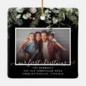 新しいホームの初めてのクリスマス2 Photo Greenery セラミックオーナメント (裏面)
