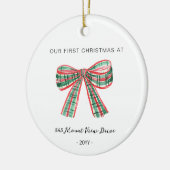 新しいホームの初めてのクリスマス – アドレスオーナメント セラミックオーナメント (左)