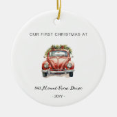 新しいホームの初めてのクリスマス – アドレスオーナメント セラミックオーナメント (正面)