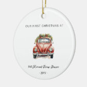 新しいホームの初めてのクリスマス – アドレスオーナメント セラミックオーナメント (左)