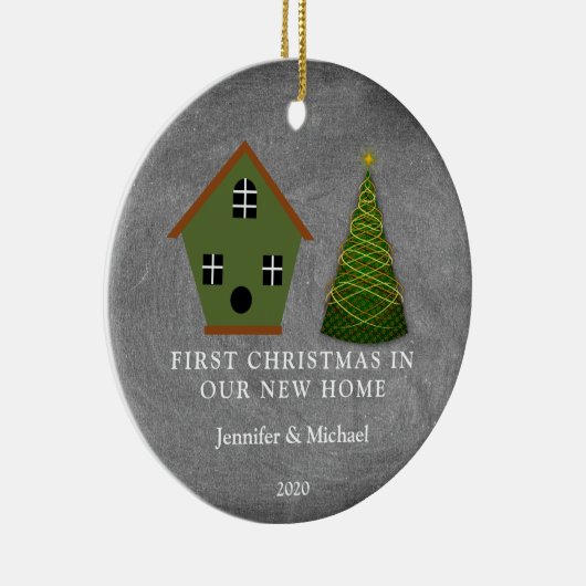 新しいホームの初めてのクリスマス セラミックオーナメント (右)