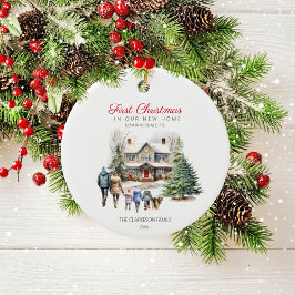 新しいホームの初めてのクリスマス |ペットと家族 セラミックオーナメント