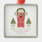 新しいホームの初めてのクリスマス メタルオーナメント (正面)