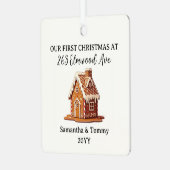 新しいホームの初めてのクリスマス メタルオーナメント (正面左)