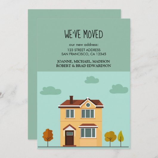 新しいホームの移行発表を移動 案内状 (正面/裏面)