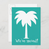 新しいホームの葉書を移動するヤシの木 案内ポストカード (正面/裏面)