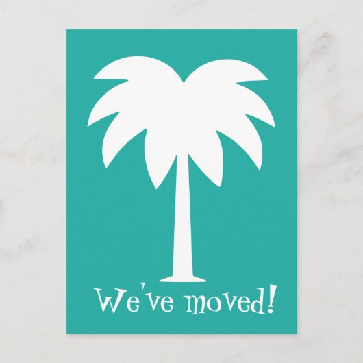 新しいホームの葉書を移動するヤシの木 案内ポストカード (正面)