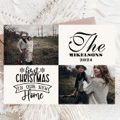 新しいホームの2枚の写真初めてのクリスマス シーズンカード