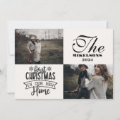 新しいホームの2枚の写真初めてのクリスマス シーズンカード (正面)