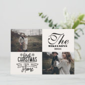新しいホームの2枚の写真初めてのクリスマス シーズンカード (スタンド正面)