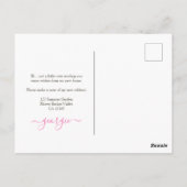 新しいホームぶら下がったのバスケットの移動発表 ポストカード (裏面)