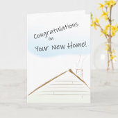 新しいホームをカスタマイズ可能なお祝い カード (黄色い花)