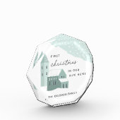 新しいホームアクリルブロックの初めてのクリスマス フォトブロック (左)