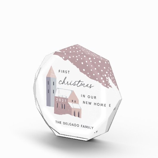 新しいホームアクリルブロックの初めてのクリスマス フォトブロック (右)