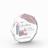 新しいホームアクリルブロックの初めてのクリスマス フォトブロック (左)