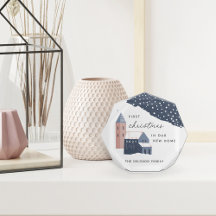 新しいホームアクリルブロックの初めてのクリスマス