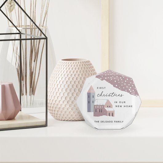 新しいホームアクリルブロックの初めてのクリスマス フォトブロック