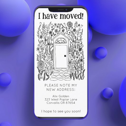 新しいホームアドレスかわいいガーデンドアツリーフリーカード セーブザデート