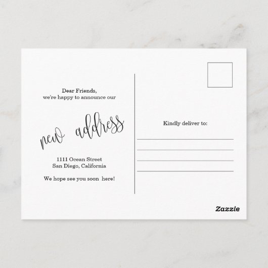 新しいホームアドレスの写真の移動のお知らせ ポストカード (裏面)