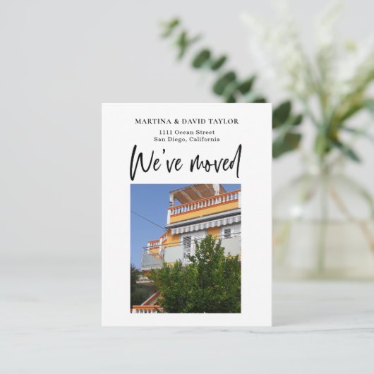新しいホームアドレスの写真の移動のお知らせ ポストカード (スタンド正面)