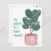 新しいホームアドレスの移動祈りの言葉プラントの水色 ポストカード (正面/裏面)