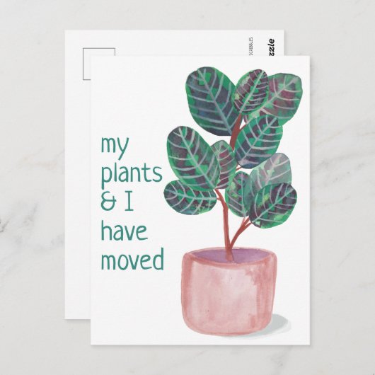 新しいホームアドレスの移動祈りの言葉プラントの水色 ポストカード (正面/裏面)